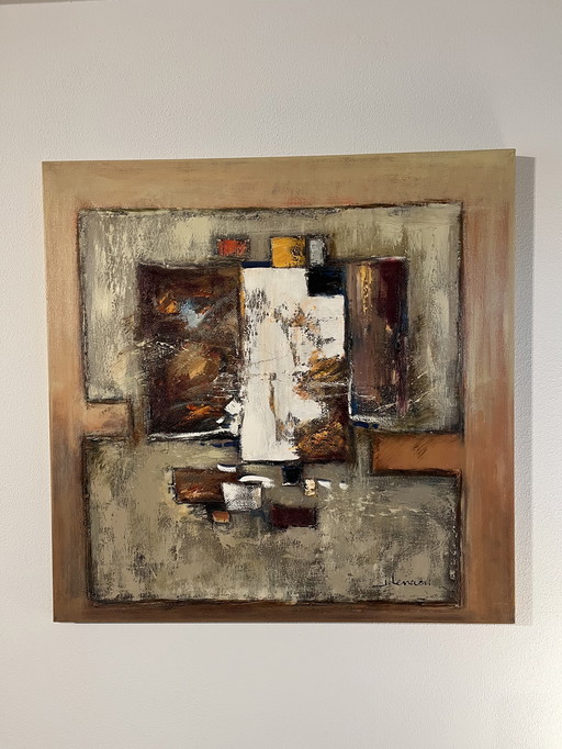 Peinture abstraite de Jef Lenaers "whatever" (quelque chose)