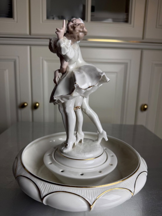 Image 1 of Hutschenreuther Selb Art Department – ​​Karl Tutter – Original two-part flower arrangement dish “Lovers / The Kiss”