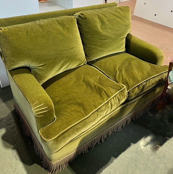 Image 1 of Vintage toad sofa in khaki green velvet