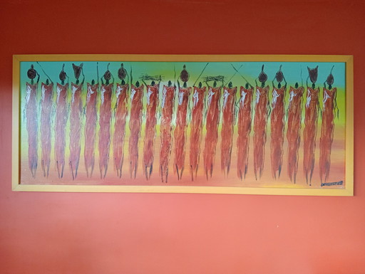 Straordinarie opere d'arte dipinte a mano dalla Tanzania: autentiche, incorniciate e pronte per stupire