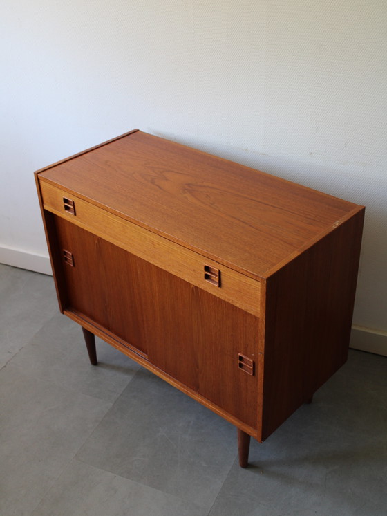 Image 1 of Vintage Danish Sideboard with Drawer and Sliding Doors in Teak