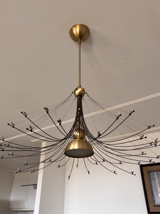 Lampada a sospensione Quasar “Extase” – Design in ottone di Jan Pauwels