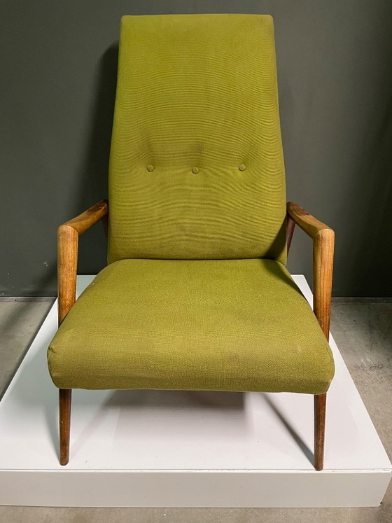 Rare fauteuil lounge Rob Parry Triennale, Gelderland, Bois, Textile, Vert, Mid Century Modern (photo 4 sur 7)