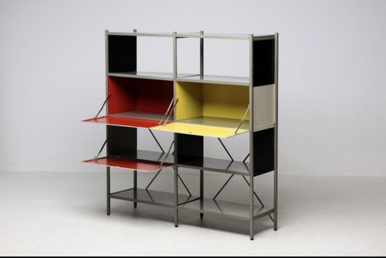 Gispen 663-2 Armario de almacenamiento modular – Wim Rietveld 1954 – Armarios de almacenamiento, Aluminium (photo 5 of 15)