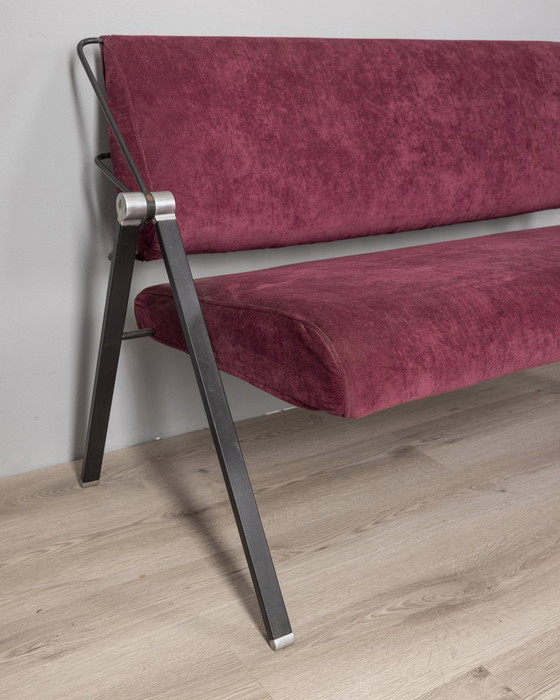 Image 1 of Divano vintage anni '70 in tessuto bordeaux Formanova design