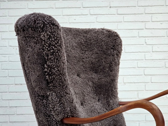 1960s, Danish armchair, reupholstered, genuine sheepskin. – Other (photo 21 of 22)