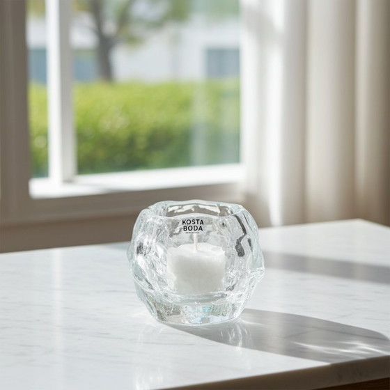 Image 1 of Portacandele votivo a forma di palla di neve Kosta Boda, progettato da Ann Wärff nel 1973