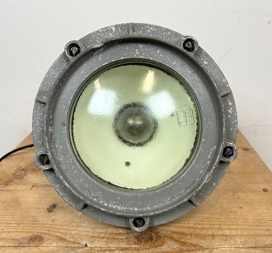 Image 1 of Industrial Grey Cast Aluminium Pendant Light, 1960s