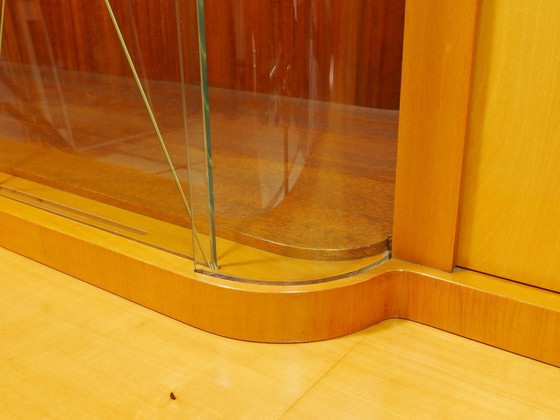 Image 1 of Buffet haut vintage avec grande vitrine, meuble de salon, années 1960, Allemagne