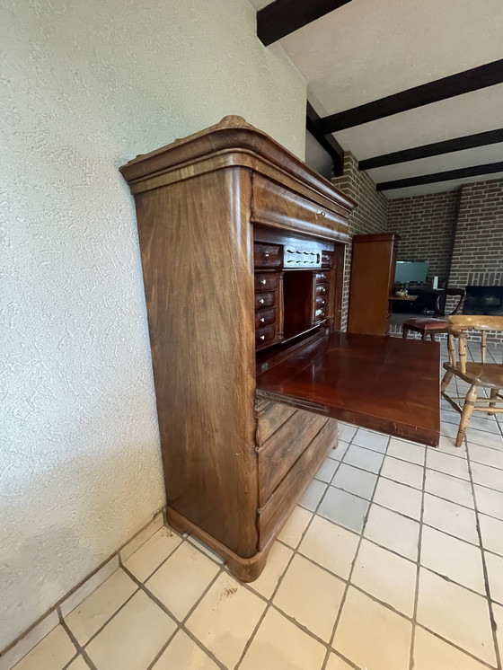 Image 1 of Biedermeier Secretaire Van Massief Mahonie