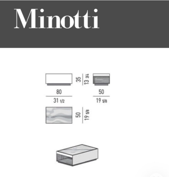 Image 1 of Minotti Elliott coffee table bronze matt steel & marble LP 6,000