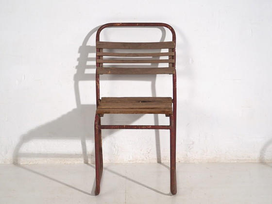 Chaises de jardin rouges antiques (env. 1920). Lot de 2 pièces #16 – Wood, Iron (photo 31 of 40)