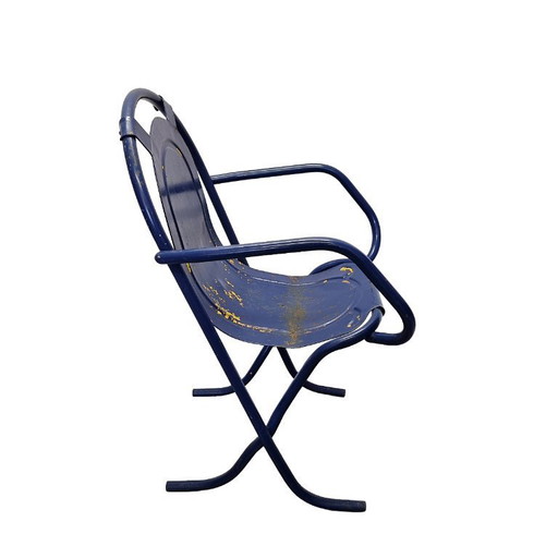 Chaise Stak-a-Bye bleue vintage Harry Sebel