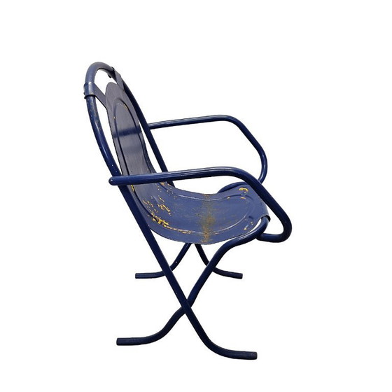 Image 1 of Chaise Stak-a-Bye bleue vintage Harry Sebel