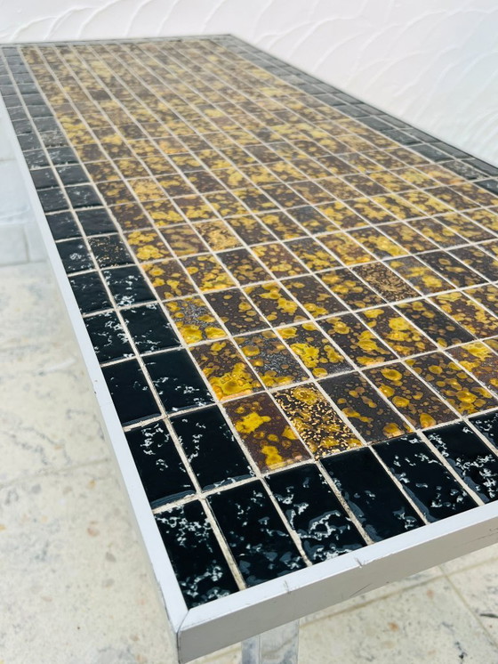 Image 1 of Salontafel in jaren 70-design, metallic keramiek