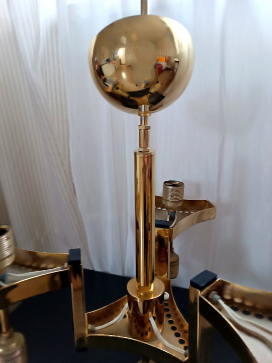 Image 1 of Gaetano Sciolari Rarissimo Lampadario Cascade  Hollywood Regency - 7 luce -  Vintage anni '70