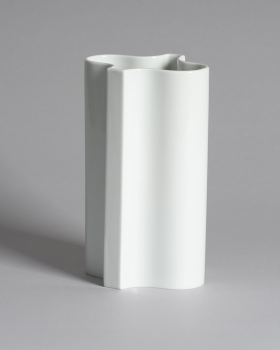 Image 1 of Rosenthal Glossy & Matte Porcelain Vase Duo Tapio Wirkkala Vintage Mid-Century