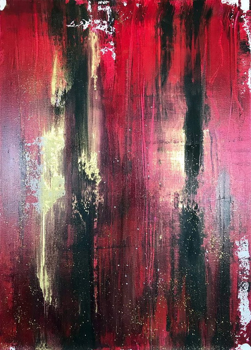 Dipinto acrilico originale, espressionismo astratto, fuoco Kali – schilderijen tekeningen, Canvas