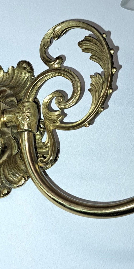 Wandleuchte Louis XV, Wandleuchten, Bronze, Glas, Gold (Foto 6 von 9)