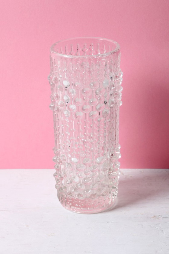 Image 1 of Vintage Pressed Glass Vase by František Pečený / Czech Art Glass / 1972