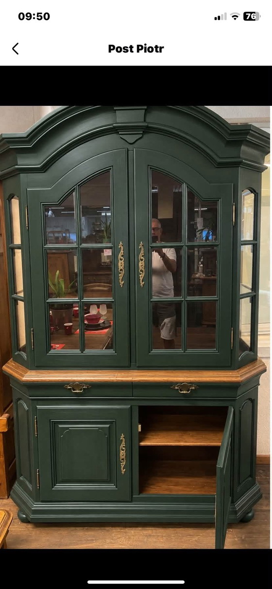 Professioneel gerestylde vintage Vitrinekast – Vitrinekasten, Glas, Hout (photo 6 of 6)