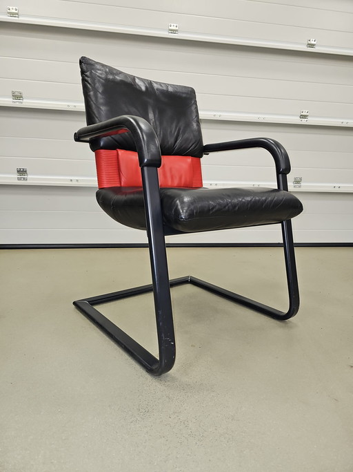 Sedie in pelle Figura Bellini di Vitra Office, sedie a sbalzo
