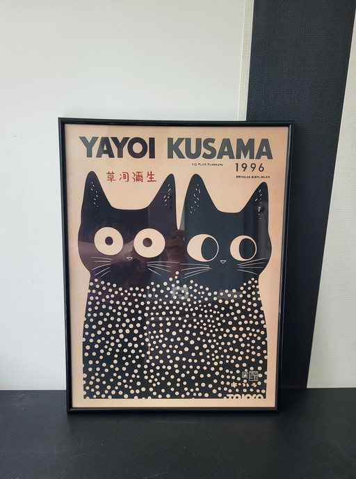 Originele Yayoi Kusama print ingelijst.