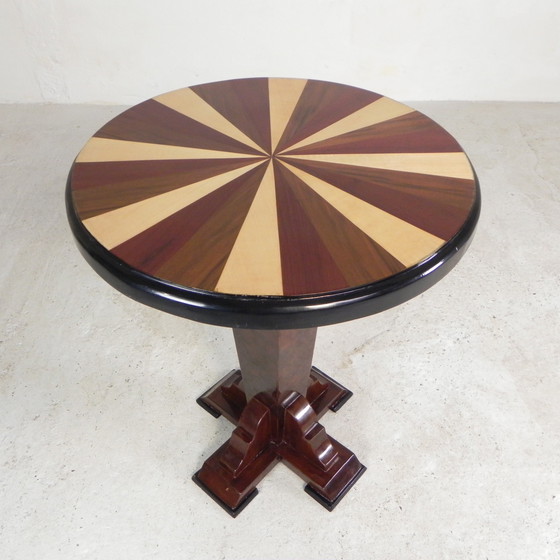 Image 1 of Art Deco Style Table With Different Types of Inlaid Wood