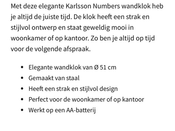 Image 1 of For sale: Karlsson Mr White numbers ø 51 cm