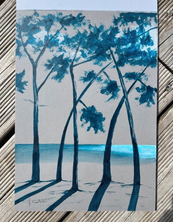 Image 1 of Inkt op 250g getint papier. Formaat 30x21cm.