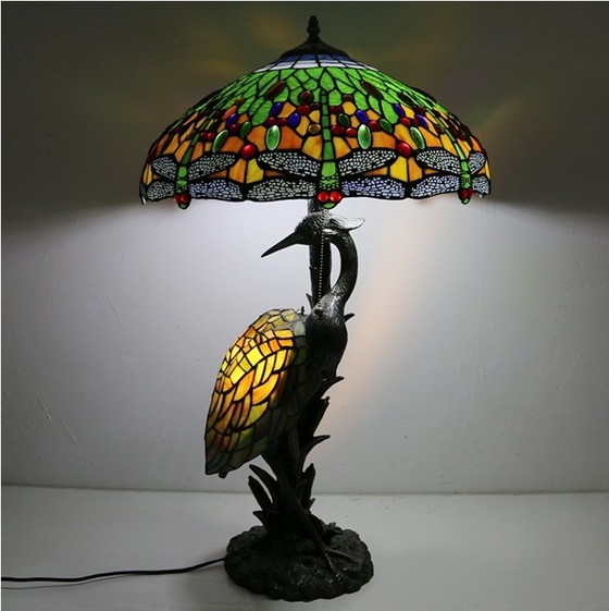 Image 1 of Wunderschöne große Tischlampe im Tiffany-Stil 75x45