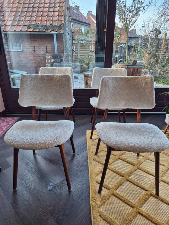 Image 1 of Vintage Danish style dining chairs teddy fabric
