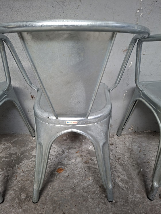 Image 1 of 6 x Tolix A gegalvaniseerd stalen stoelen