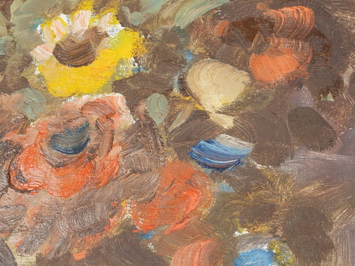 Blumenstrauß, Öl auf Leinwand, 60 x 70 cm, Vintage