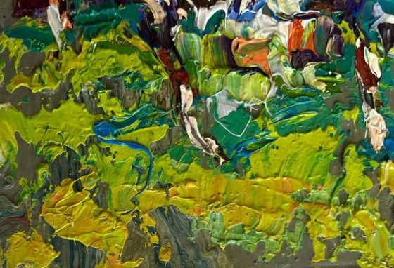 Image 1 of Original Oil Painting Spring Flower Landscape The gardens are blooming