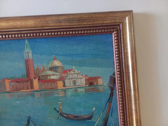 Image 1 of ORIGINAL Ölgemälde auf Karton inkl. Rahmen | Markusturm/Venedig | Signiert
