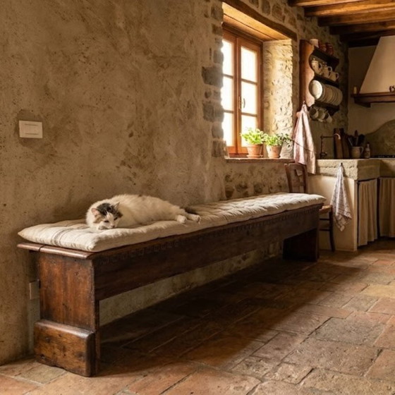 Panca lunga antica in noce con contenitore, Italia inizio XVIII secolo – Panche, Legno (photo 4 of 18)