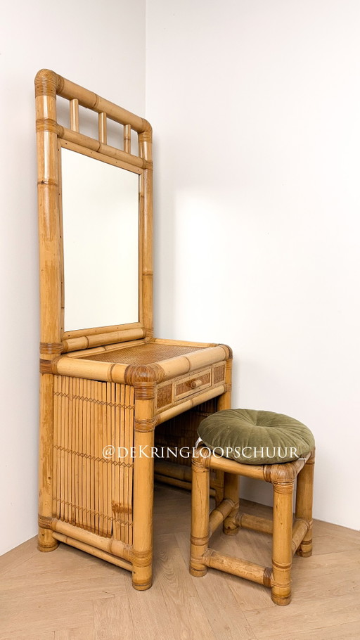 Coiffeuse en bambou, table de maquillage