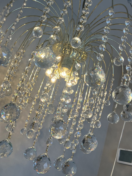 Vintage Swarovski Crystal Chandelier Pendant Lamp – Gold (photo 5 of 10)