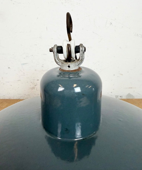 Image 1 of Industriële hanglamp van grijs emaille van Siemens, jaren 30