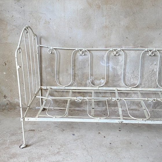 Image 1 of Lit banquette en fer forgé vintage 1950's