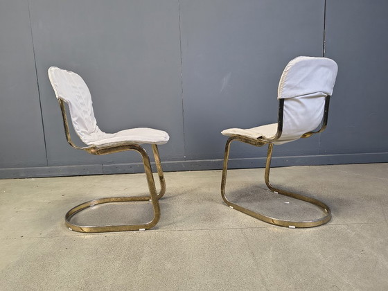 Image 1 of Vintage eetkamerstoelen van Willy Rizzo voor Cidue, set van 5, jaren 70.