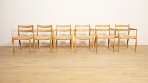 6 X Chaises de salle à manger Niels Otto Moller Modèle 84 & 67 | Restaurées