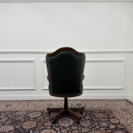 Silla de oficina Chesterfield verde – Sillas de oficina, Leather, Metal (photo 4 of 8)
