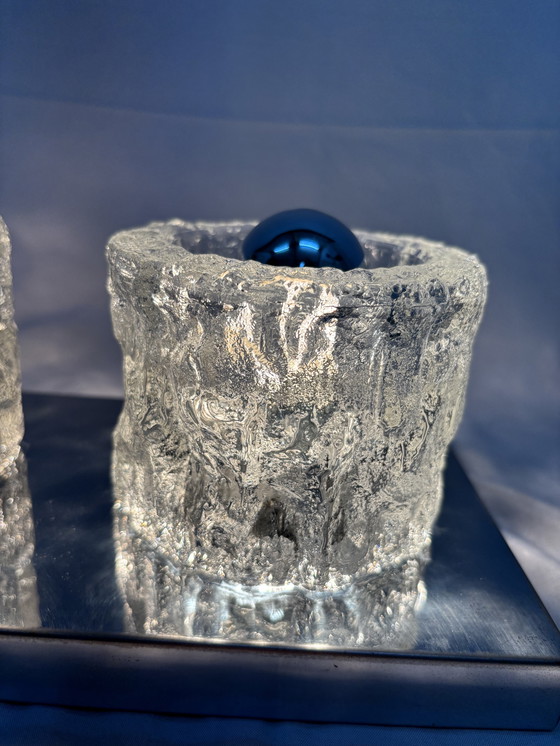 Image 1 of Vintage Peill & Putzler "Ice Glass" wandlamp jaren '70