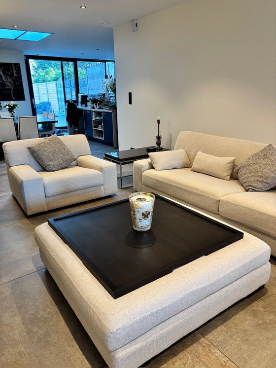 Image 1 of Set completo per soggiorno JNL Don Juan in tessuto ecrù (come nuovo)