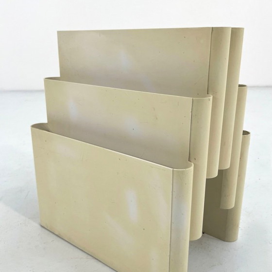 Image 1 of Witte tijdschriftenhouder van Giotto Stoppino voor Kartell, jaren 70.