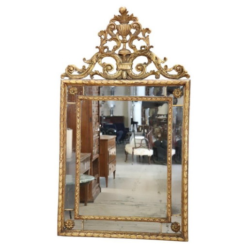 Vergulde houten wandspiegel, Italië begin 20e eeuw