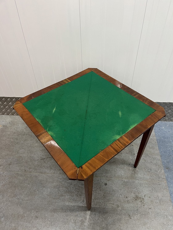 Image 1 of Antieke Art Deco Amsterdamse School Speeltafel Poker Tafel