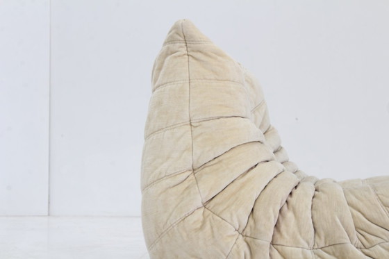 Image 1 of Vintage Togo Ligne Roset armchair velvet beige